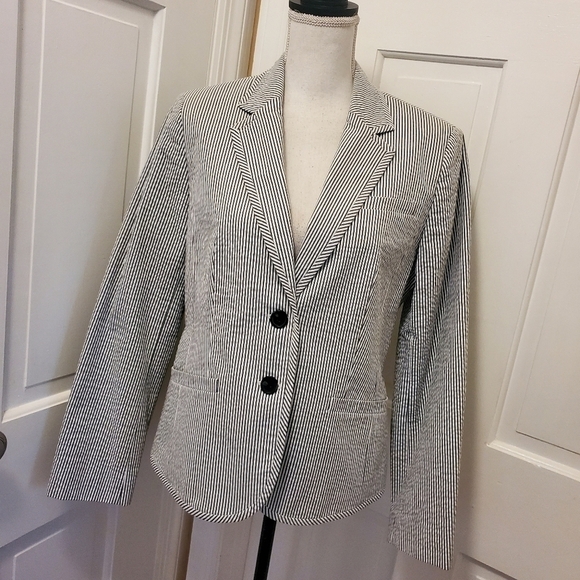 EC Jones New York Collection Striped Blazer, Size 10, Preppy, Classic - Picture 1 of 10